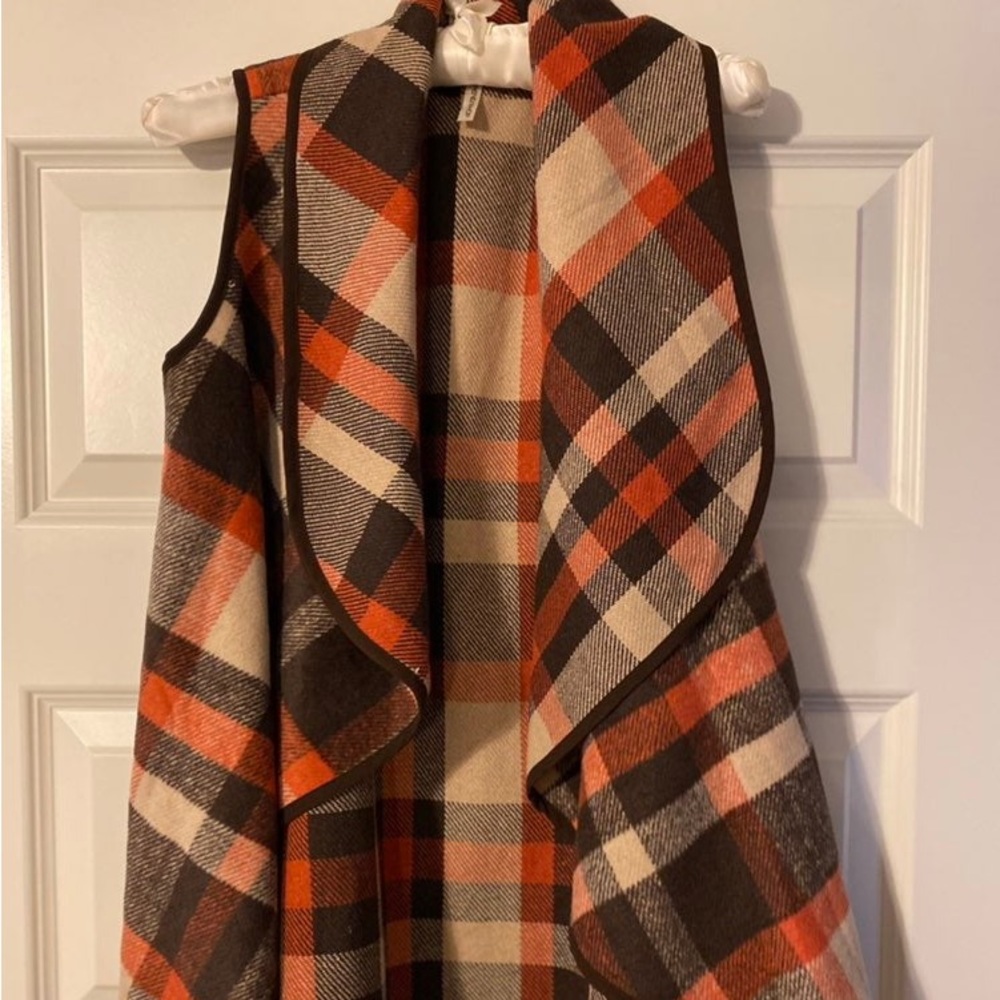 Plaid wool vest S